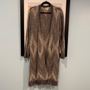 Style & Co Striped Open-Front Cardigan Sweater Long XXL